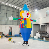 Ballon publicitaire gonflable personnalisé, clown coloré au sol, ballon dansant dans le ciel, tube d'air, homme dansant, homme gonflable publicitaire