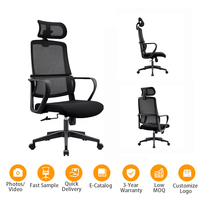 Chaise de bureau ergonomique en maille - Appui-tête intégré, pivotante et réglable en hauteur, dossier respirant pour une longue séance assise