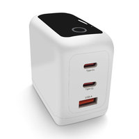 Cargador Rápido GaN de 100W con Enchufe Europeo, Pantalla LED, USB-C PD 3.1 SCP, Adaptador de Corriente a Prueba de Fuego para Laptop, Teléfono, Tablet, Auriculares, Cámara