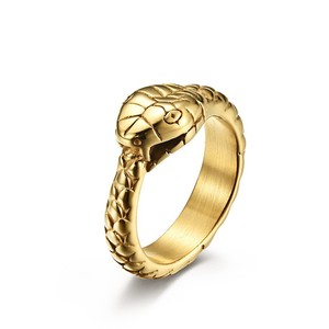 Popular yunnique jewelry: Snake <b>ring</b>, <b>titanium</b> steel, vacuum plated with 18K gold, trendy men's and women's persona - Product Image 1