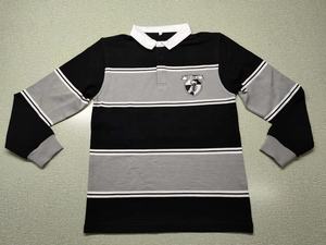 Винтажная хлопковая рубашка-поло в полоску с длинным рукавом и вышивкой логотипа на заказ, оптовая продажа, высокое качество - Product Image 4