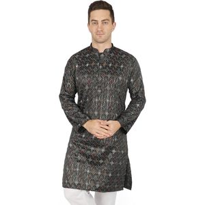 Ensemble Kurta Pajama pour homme Triloki, coton, imprimé numérique, tenue ethnique indienne traditionnelle, tenue de Diwali Puja - Product Image 2