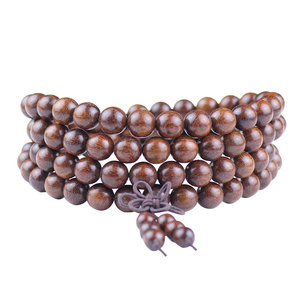 <b>Red</b> Sandalwood 108 Bead Prayer <b>Bracelet</b> Chinese Knot Unisex Religious Jewelry Hangzhou Origin Cultural Collectible - Product Image 4