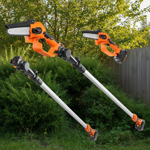 Mini tronçonneuse sans fil 20V, portée 8 pieds, capacité de coupe 5 pouces, orange, DB Wholesale, avec batterie et chargeur - Product Image 2