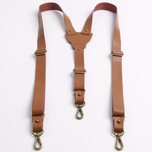 <span class=keywords><strong>Tirantes</strong></span> de cuero para <span class=keywords><strong>hombre</strong></span>, tipo Y, ajustables, con ganchos giratorios para pantalones y jeans - Product Image 1