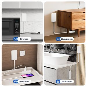 Regleta de enchufes plana ultrafina con 3 tomas y cable de extensión para pared, tipo EE. UU. - Product Image 2