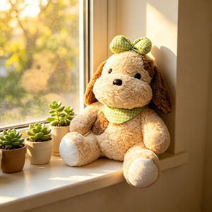 Peluche Cane Carino Seduto <span class=keywords><strong>a</strong></span> Forma di Egg Tart, Bambola Cane, Cucciolo Terapeutico Rilassante Transfrontaliero per Bambini - Product Image 4