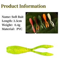 Nouvelle arrivée Mini leurre de pêche à ver souple 35mm/0.4g 8 couleurs Super Fluke Queue fourchue Techniques pour la pêche en eau douce
