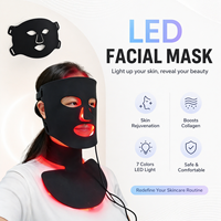 Masque facial LED GLPE en silicone, 7 modes de couleurs, thérapie par lumière infrarouge proche pour soins de la peau à domicile, SPA, logo personnalisé ODM