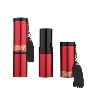 Luxury Red Aluminum <strong>Lipstick</strong> Container with Tassels <strong>Lipstick</strong> <strong>case</strong> for Makeup - Product Image 1