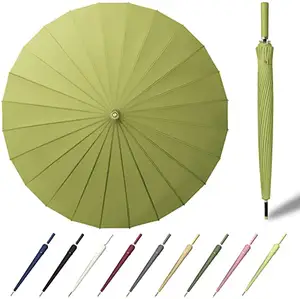 Payung Golf ukuran besar 24 rusuk, payung besar tahan angin otomatis, payung Golf terbuka kustom dengan Logo dan cetakan payung OEM