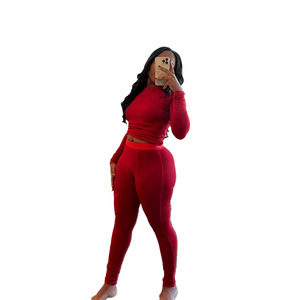 Новый осенний однотонный облегающий короткий спортивный костюм CN88606 в наличии эластичный спортивный костюм для йоги в рубчик для женщин - Product Image 5