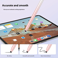 2'si 1 Arada Makaron Tarzı Akıllı Metal Dokunmatik Ekran Kapasitif Stylus Kalem, Telefon ve Tabletler için Eğim Açısı Algılamalı İnce Uçlu Kalem