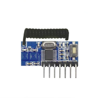 Module récepteur de relais RF 433 Mhz sortie 4 CH sans fil avec bouton d'apprentissage et émetteur de télécommandes RF 433 Mhz bricolage RX480E