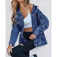 Chaqueta Vaquera Personalizada para Mujer, Estilo Urbano, Desgastada y Holgada