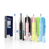 Brosse à dents sonique électrique intelligente IPX7 pour soins bucco-dentaires avec poils moyens pour adultes