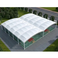 Toldo de Membrana Tensada Arqueada de PVDF/PTFE para Canchas Deportivas con Estructura de Acero Galvanizado en Caliente para Uso en Parques Modernos en Todas las Condiciones Climáticas
