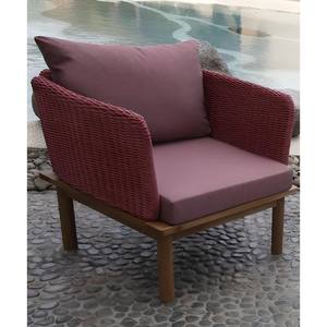 Poltrona SANTA MARIA in Acacia Rossa e Corda Corallo - Product Image 1