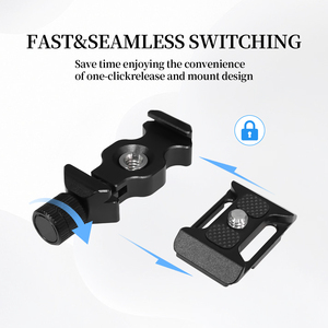 Diskon besar tipe tulang ikan <span class=keywords><strong>Mini</strong></span> pelat pelepas cepat dengan adaptor sekrup 3/8 "-1/4" untuk kepala Tripod/tongkat Selfie/tongkat ekstensi - Product Image 3