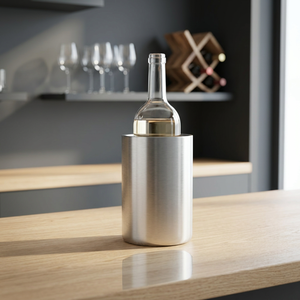 Enfriador de vino de doble pared de acero inoxidable, cubo enfriador de vino aislado, cubo de hielo redondo para botellas - Product Image 2