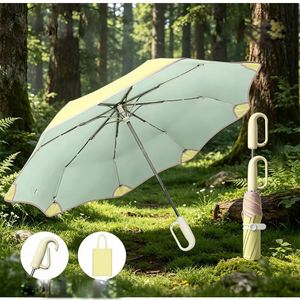Fully Automatic Folding Rounded Corner Anti-Puncture Anti-Rebound Sunshade Umbrella With Colored Rubber Buckle - Product Image 4