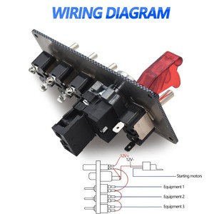 Pannello Interruttori a 5 Vie in Fibra di Carbonio con Pulsante di Avvio Motore, Interruttore di Spegnimento Principale e Interruttore a Levetta per Accensione da Corsa - Product Image 5