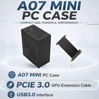 Boîtier de mini PC de bureau A07 avec câble d'extension GPU PCIe 3.0, mini boîtier horizontal de petite taille, prend en charge une alimentation 1U de petite taille