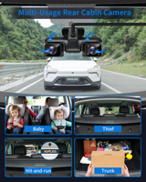 Cámara para Coche AI DMS de 5 Canales (Frontal/Trasera/Izquierda/Derecha) 360 4K IPS con DVR, Caja Negra, CPL, WiFi 5G, GPS y Monitor de Estacionamiento