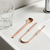 Grattoir à langue en cuivre pur, nettoyeur buccal, brosse à langue métallique pour mauvaise haleine, vente en gros, logo personnalisé