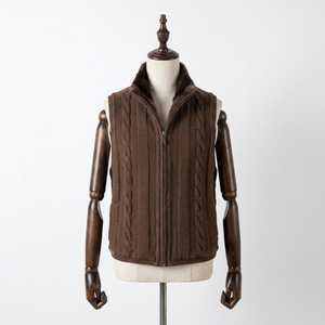 Gilet <span class=keywords><strong>in</strong></span> <span class=keywords><strong>Visone</strong></span> Marrone da Donna, Reversibile <span class=keywords><strong>in</strong></span> Vera Pelliccia e Lana, con Zip, Invernale, Lussuoso, Corto, Casual, Antivento, <span class=keywords><strong>in</strong></span> Poliestere - Product Image 5