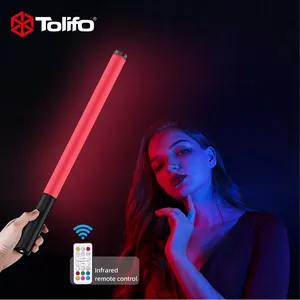 Tolifo Tongkat Cahaya ST-10RGB Portabel, Tongkat Cahaya Video LED RGB Genggam dengan Baterai Isi Ulang Bawaan