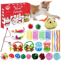 PAIPET Calendrier de l'Avent pour chiens de 24 jours, boîte cadeau de Noël pour chiens avec jouets à mâcher, collier, laisse, accessoires de toilettage, personnalisable