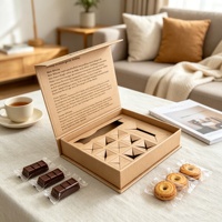 Caja de Regalo Magnética de Papel Kraft Personalizada con Inserto de Papel Troquelado, Caja de Embalaje con Impresión Interior Completa para Set de Regalo de Chocolate