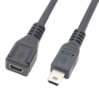 Câble d'extension de données et de charge USB mini 5 broches mâle-femelle personnalisé en PVC pour moniteur