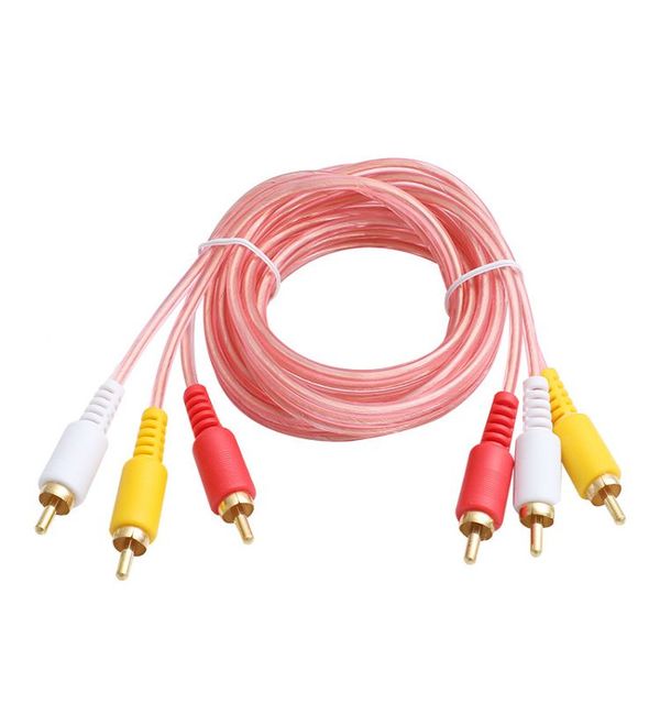 Premium Male 3 RCA to 3 RCA Composite Audio Video Cable PVC Jacket for Projector Microphone Speaker Monitor DVD Player