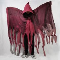 Halloween Grim Reaper Costume Hommes Effrayant Scythe Outfit Festival Mort Cosplay Dress Up Evil Spirit Stage Performance Horror Cape