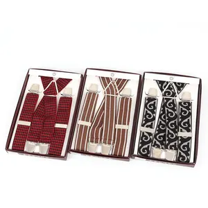 Wholesale good quality classic 4 clips men Braces Brand Custom Unisex Classic Vintage Suspenders Accessory