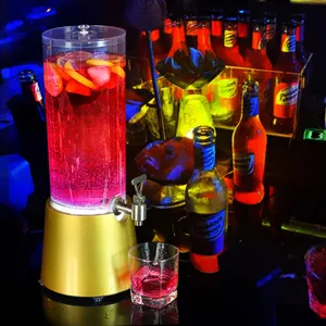 2L 3 Liter LED Lighted Bar Juice Beer Tower with Ice Tube Beer and wine Dispenser Drink Dispensers