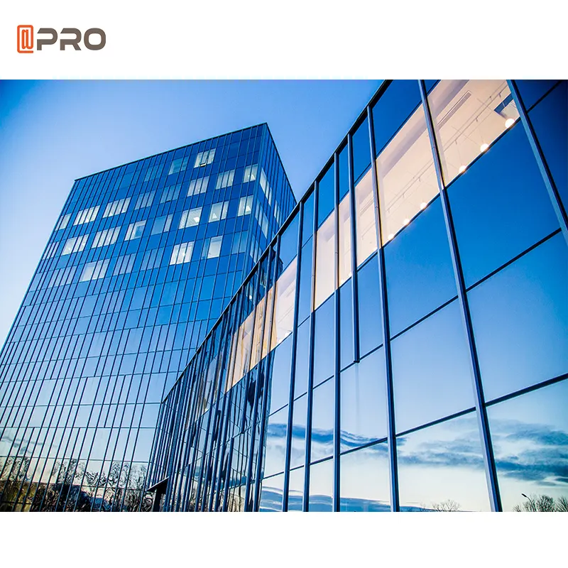 בניין מסחרי חזית זכוכית חיצונית עם זכוכית רפלקטיבי קיר קיר זכוכית ווילון