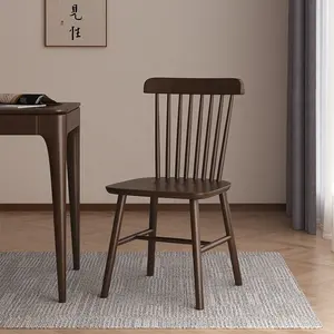 Windsor Dark kursi makan kayu Solid, kayu alami untuk dapur dan ruang makan