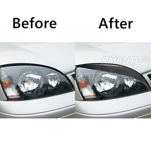 1 paire de couvre-phares en fibre de carbone véritable pour Ford Fiesta MK6 2002 2003 2004 2005, accessoires de voiture - Product Image 6