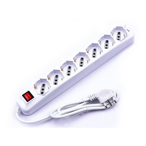 Multipresa Schuko a 7 Vie 10/16A con Cavo da 1,5 Metri e Spina Laterale 16A, Potenza Massima 3500W 240V, Prolunga WiFi - SKU-8714 - Product Image 1