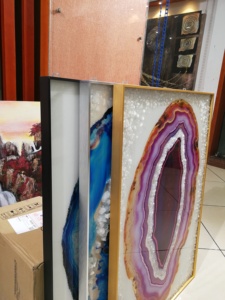 Cristal de luxe <span class=keywords><strong>marbre</strong></span> verre acrylique <span class=keywords><strong>effet</strong></span> feuille d'or oeuvre abstraite peinture en porcelaine de cristal - Product Image 4