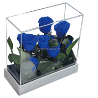 Boîte à roses préservée transparente, boîte à roses longue durée de vie éternelle enchantée éternité Infinity pour toujours rose éternelle.