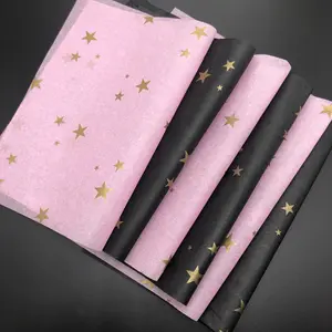 Disesuaikan Pencetakan Kertas Pembungkus Warna Pink Copy Kraft Pencetakan Kertas Tisu untuk Pakaian Sepatu Bunga Kemasan