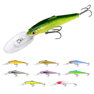 Appâts artificiels en plastique dur en gros, leurres de pêche à la truite avec une longue languette - Product Image 5