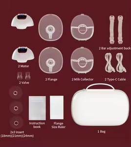 Lot de 2 <span class=keywords><strong>tire</strong></span>-<span class=keywords><strong>lait</strong></span> électriques portables mains libres avec sac en PU, intégration de la lactation et de l'extraction du <span class=keywords><strong>lait</strong></span>, en silicone, pour la maternité - Product Image 4
