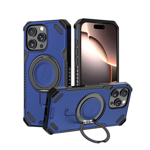 360 Rotating Bracket Kickstand Magnetic Super Anti-fall Wireless Charge Anti-Fingerprint Mobile Phone Case for 16 17 18
