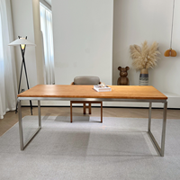 Nouveau bureau en bois de frêne massif, bureau minimaliste pour la maison, bureau d'étude, bureau d'ordinateur, table longue, établi