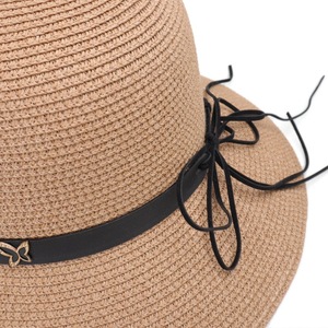 Sombrero de Paja Flexible de Ala Ancha con Cinta Negra y Mariposa, Protección Solar para la Playa, para Mujer 2024 - Product Image 4